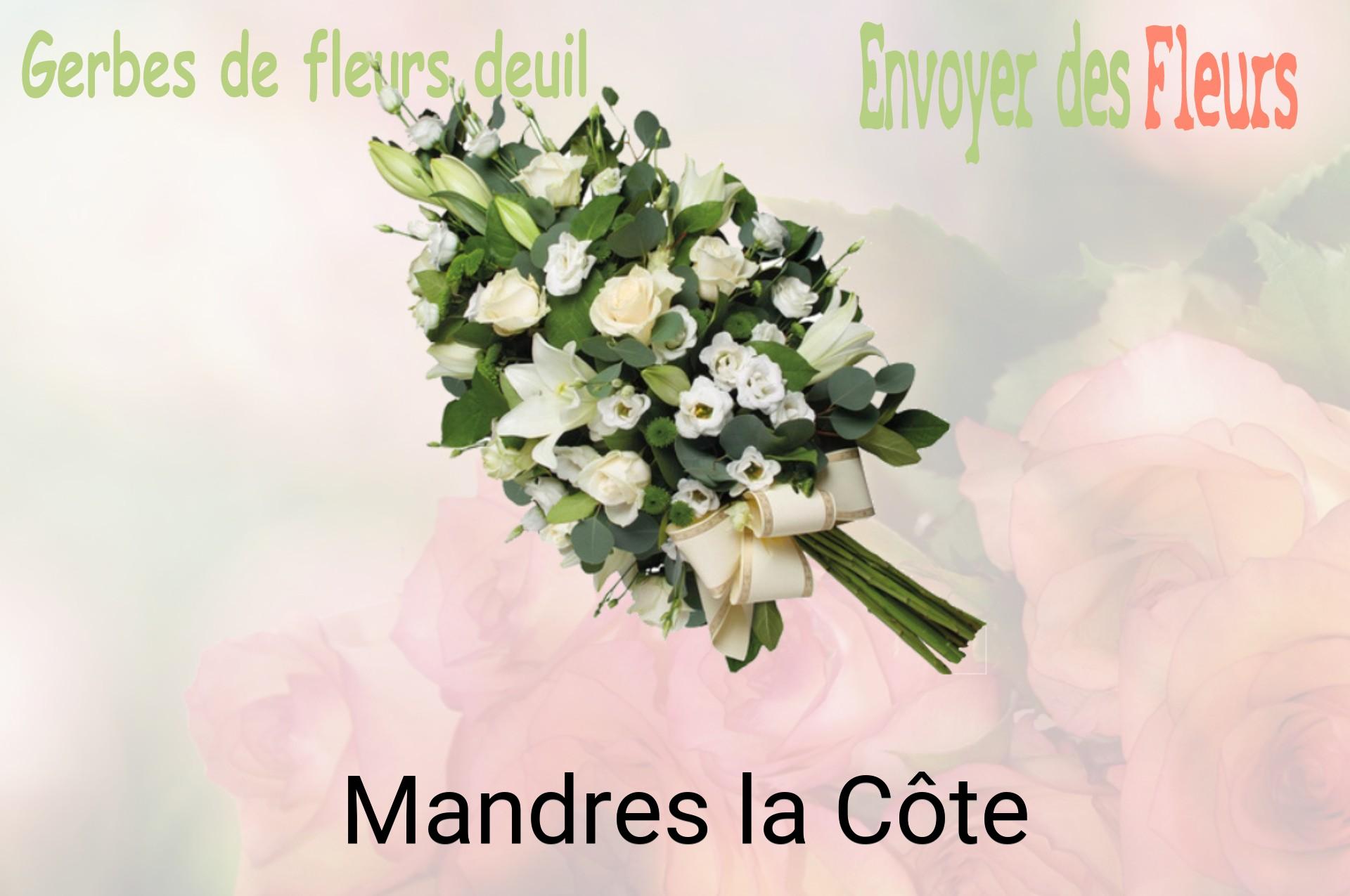 Gerbe de fleurs de deuil livrée à Mandres-la-Côte